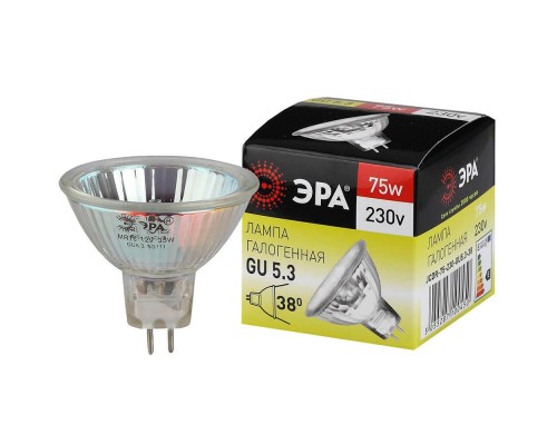 Лампа галогенная ЭРА GU5.3 75W 2700K прозрачная GU5.3-JCDR (MR16) -75W-230V-CL C0027366 Лампа галогенная ЭРА GU5.3 75W 2700K прозрачная GU5.3-JCDR (MR16) -75W-230V-CL C0027366