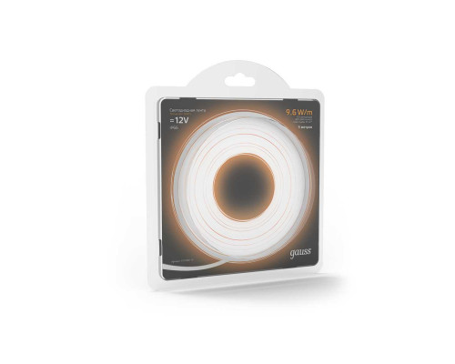 Светодиодная влагозащищенная лента Gauss 9,6W/m 120LED/m 2835SMD теплый белый 5M 311000110 Светодиодная влагозащищенная лента Gauss 9,6W/m 120LED/m 2835SMD теплый белый 5M 311000110
