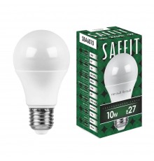 Лампа светодиодная Saffit E27 10W 2700K Шар Матовая SBA6010 55004