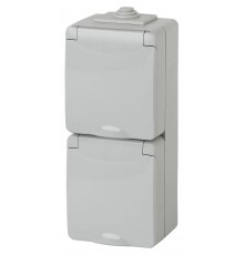 Розетка ЭРА Эксперт 2х2P E IP65 16A 250V 11-2607-03 Б0036002