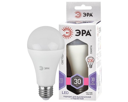 Лампа светодиодная ЭРА E27 30W 6000K матовая LED A65-30W-860-E27 Б0048017