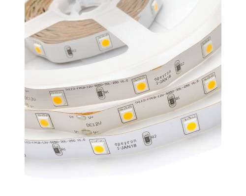 Светодиодная лента Apeyron 7,2W/m 30LED/m 5050SMD теплый белый 5M 00-37