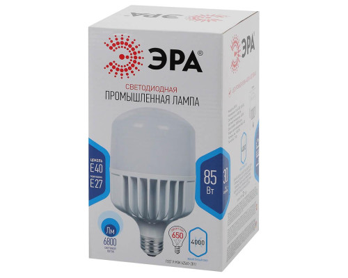 Лампа светодиодная ЭРА E27 85W 4000K матовая LED POWER T140-85W-4000-E27/E40 Б0032087 Лампа светодиодная ЭРА E27 85W 4000K матовая LED POWER T140-85W-4000-E27/E40 Б0032087