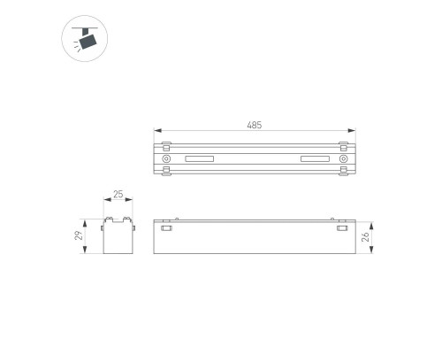 Трековый светодиодный светильник Arlight Mag-Vibe-Flat-L485-24W Day4000 044440 Трековый светодиодный светильник Arlight Mag-Vibe-Flat-L485-24W Day4000 044440