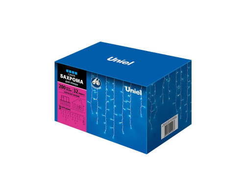 Светодиодная гирлянда Uniel бахрома 230V синий ULD-B3010-200/SWK Blue IP67 UL-00002329