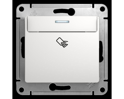 Выключатель одноклавишный карточный Systeme Electric Glossa 10A 250V белый GSL000169