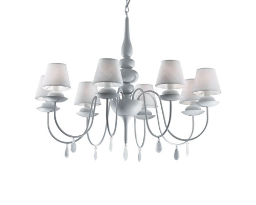 Подвесная люстра Ideal Lux Blanche SP8 Bianco 035574 Подвесная люстра Ideal Lux Blanche SP8 Bianco 035574