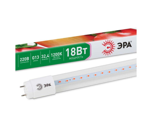Лампа светодиодная для растений ЭРА G13 18W 1200K прозрачная Fito-18W-RB-Т8-G13-NL Б0042990 Лампа светодиодная для растений ЭРА G13 18W 1200K прозрачная Fito-18W-RB-Т8-G13-NL Б0042990