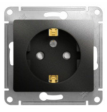Розетка 2К+З Systeme Electric Glossa 16A 250V со шторками антрацит GSL000745