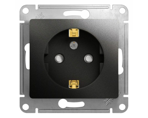 Розетка 2К+З Systeme Electric Glossa 16A 250V со шторками антрацит GSL000745 Розетка 2К+З Systeme Electric Glossa 16A 250V со шторками антрацит GSL000745