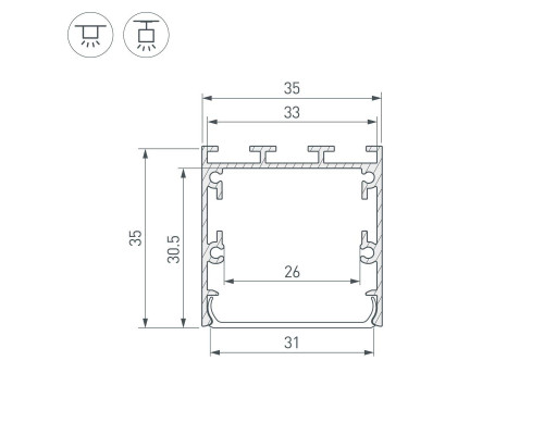 Профиль Arlight Line-S-3535-2500 Anod 041825 Профиль Arlight Line-S-3535-2500 Anod 041825