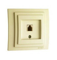 Розетка телефонная RJ11 Mono Electric Larissa 3 кат крем 103-171705-124