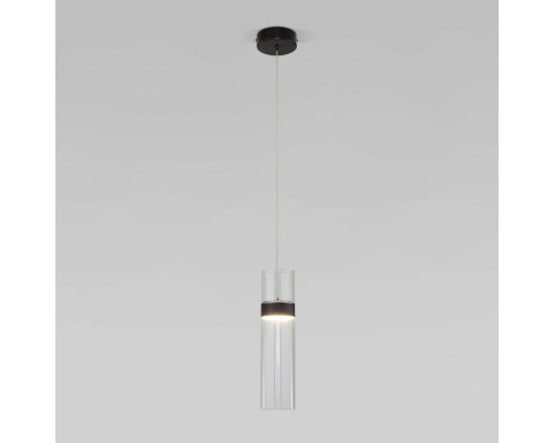 Подвесной светодиодный светильник Eurosvet Lumen 50244/1 Led черный/прозрачный Подвесной светодиодный светильник Eurosvet Lumen 50244/1 Led черный/прозрачный