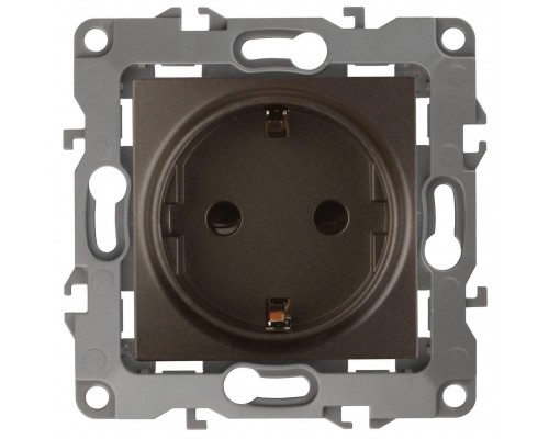 Розетка ЭРА 12 2P E Schuko со шторками 16A 250V 12-2102-13 Б0019324 Розетка ЭРА 12 2P E Schuko со шторками 16A 250V 12-2102-13 Б0019324