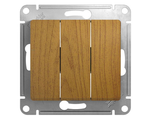 Выключатель трехклавишный Systeme Electric Glossa 10A 250V дуб GSL000531 Выключатель трехклавишный Systeme Electric Glossa 10A 250V дуб GSL000531