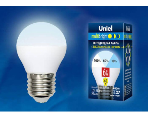Лампа светодиодная Uniel E27 6W 4000K матовая LED-G45-6W/NW/E27/FR/MB PLM11WH UL-00002378 Лампа светодиодная Uniel E27 6W 4000K матовая LED-G45-6W/NW/E27/FR/MB PLM11WH UL-00002378