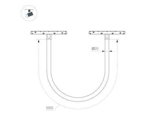 Трековый светодиодный светильник Arlight Mag-Orient-Tube-Elastic-R25-L5000-70W Day4000 044338 Трековый светодиодный светильник Arlight Mag-Orient-Tube-Elastic-R25-L5000-70W Day4000 044338