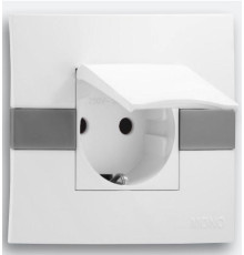 Розетка 2К+З Mono Electric Eсо 16A 250V с крышкой винтовое подключение белый 101-010107-118