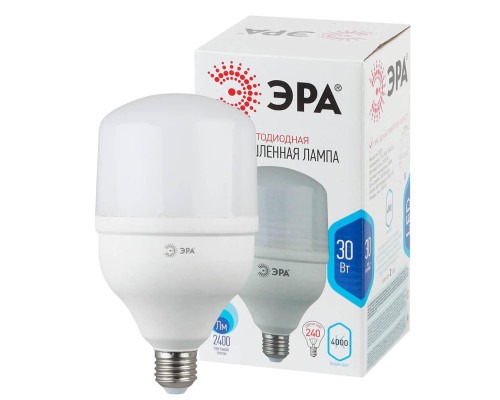 Лампа светодиодная ЭРА E27 30W 4000K матовая LED POWER T100-30W-4000-E27 Б0027003 Лампа светодиодная ЭРА E27 30W 4000K матовая LED POWER T100-30W-4000-E27 Б0027003