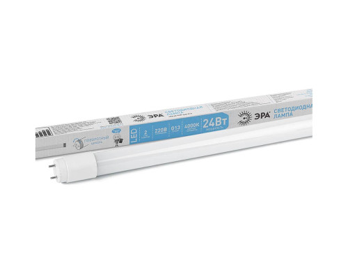 Лампа светодиодная ЭРА G13 24W 4000K матовая LED T8-24W-840-G13-1500mm Б0033006 Лампа светодиодная ЭРА G13 24W 4000K матовая LED T8-24W-840-G13-1500mm Б0033006