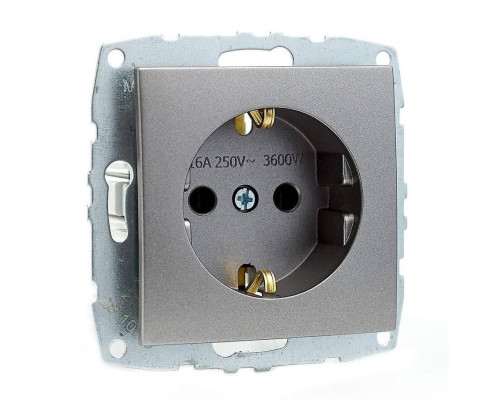 Розетка 2К+З Mono Electric Despina/ Larissa 16A 250V винтовое подключение антрацит 500-002421-117