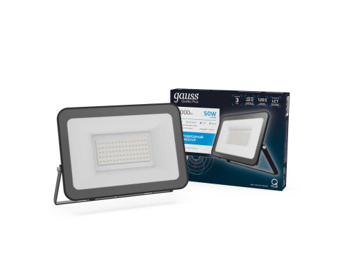 Прожектор светодиодный Gauss Qplus 50W 6500К 613511350 Прожектор светодиодный Gauss Qplus 50W 6500К 613511350