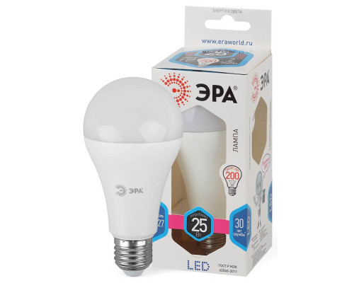 Лампа светодиодная ЭРА E27 25W 4000K матовая LED A65-25W-840-E27 Б0035335