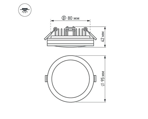 Встраиваемый светодиодный светильник Arlight LTD-95SOL-10W Warm White 017985 Встраиваемый светодиодный светильник Arlight LTD-95SOL-10W Warm White 017985