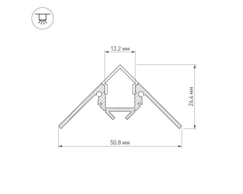 Профиль Arlight ARH-DECORE-S12-EXT-F-2000 ANOD внешний 023897 Профиль Arlight ARH-DECORE-S12-EXT-F-2000 ANOD внешний 023897