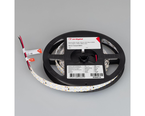 Светодиодная лента Arlight 19,2W/m 60Led/m 2835SMD теплый белый 5M RZ-A160-15mm 24V Warm2700 048010 Светодиодная лента Arlight 19,2W/m 60Led/m 2835SMD теплый белый 5M RZ-A160-15mm 24V Warm2700 048010