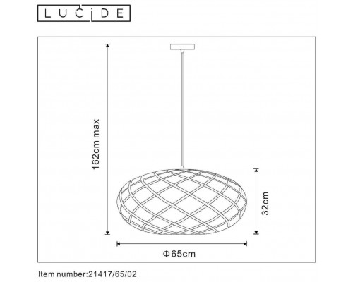 Подвесной светильник Lucide Wolfram 21417/65/02