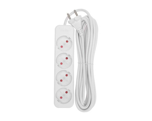 Удлинитель STANDARD 4 гнезда, 5м, 2х1,0мм?, б/з, белый REXANT 13-4025 Удлинитель STANDARD 4 гнезда, 5м, 2х1,0мм?, б/з, белый REXANT 13-4025