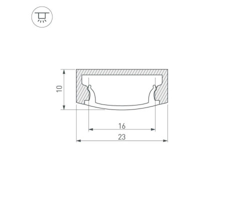 Профиль с рассеивателем Arlight ALU-WIDE-H8-2000 ANOD+FROST 014852