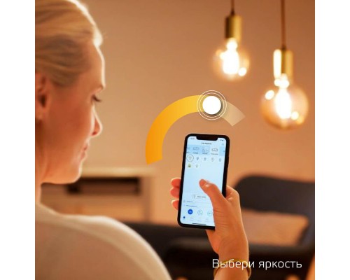 Лампа светодиодная диммируемая филаментная Gauss Smart Home Filament E14 4,5W 2700K прозрачная 1230112