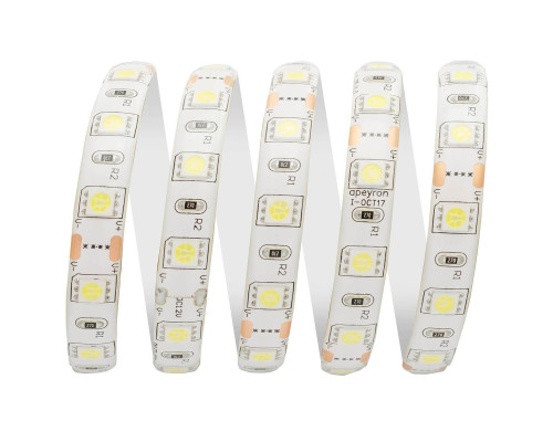 Светодиодная влагозащищенная лента Apeyron 14,4W/m 60Led/m 5050SMD холодный белый 1M 259BL