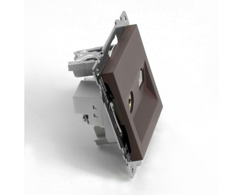 Розетка телевизионная TV + компьютерная RJ-45 Stekker Катрин шоколад GLS00-7106-04 49185