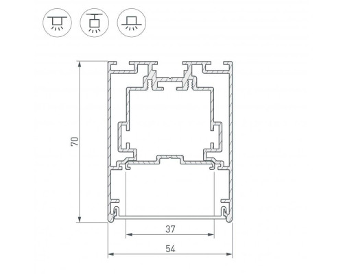 Профиль Arlight S2-Line-5470-2500 Seamless Anod 029440 Профиль Arlight S2-Line-5470-2500 Seamless Anod 029440