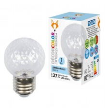 Лампа светодиодная E27 1W 6000K прозрачная LED-D45-1W/6000K/E27/CL/С PINEAPPLE UL-00010065