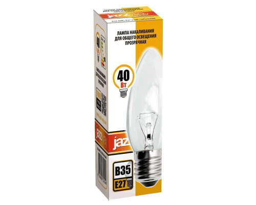 Лампа накаливания Jazzway E27 40W 2700K прозрачная 3320546