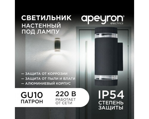 Уличный настенный светильник Apeyron Point 11-132