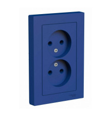 Розетка двойная 2К Systeme Electric AtlasDesign 16A 250V аквамарин ATN001120