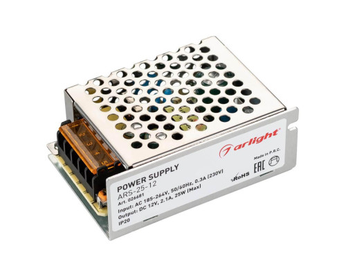 Блок питания Arlight ARS-25-12 12V 25W IP20 2,1A 026681 Блок питания Arlight ARS-25-12 12V 25W IP20 2,1A 026681