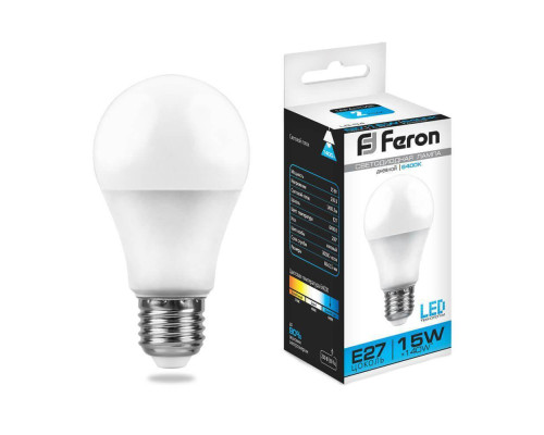 Лампа светодиодная Feron E27 15W 6400K Шар Матовая LB-94 25630 Лампа светодиодная Feron E27 15W 6400K Шар Матовая LB-94 25630
