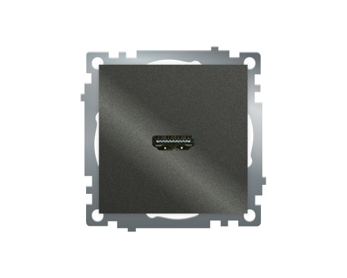 Розетка HDMI 2.1, Type A (механизм), серия Катрин, графит, GLS00-7118-06 50059 Розетка HDMI 2.1, Type A (механизм), серия Катрин, графит, GLS00-7118-06 50059