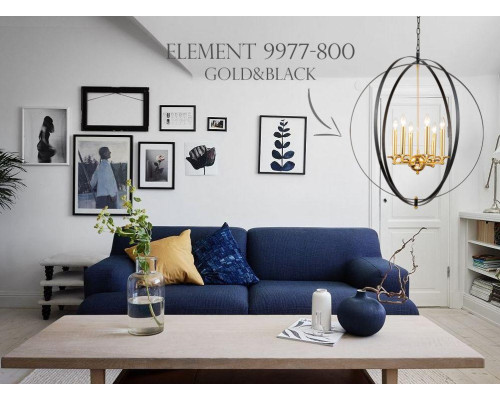 Подвесная люстра iLamp Element 9977-800 GoldBlack Подвесная люстра iLamp Element 9977-800 GoldBlack
