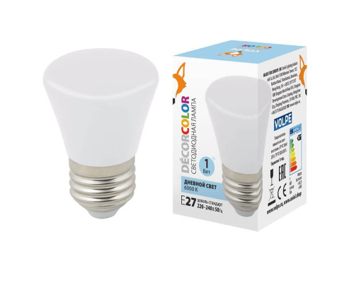 Лампа светодиодная Volpe E27 1W 6000K матовая LED-D45-1W/6000K/E27/FR/С BELL UL-00005804 Лампа светодиодная Volpe E27 1W 6000K матовая LED-D45-1W/6000K/E27/FR/С BELL UL-00005804