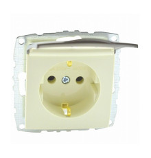 Розетка 2К+З Mono Electric Despina/ Larissa 16A 250V с крышкой винтовое подключение крем 500-001721-118