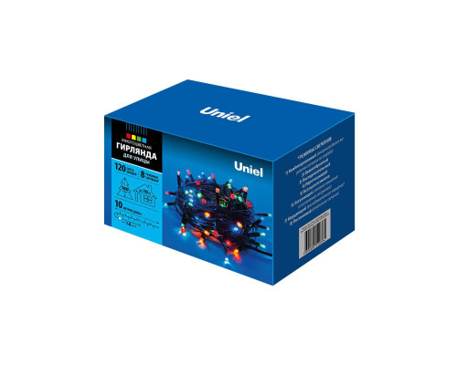 Уличная светодиодная гирлянда Uniel 220V разноцветный ULD-S1000-120/DBA Multi IP67 UL-00005263