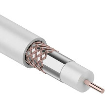 Кабель коаксиальный RG-6U, 75Ом, Cu/Al/Cu, 64%, 100м, INDOOR, белый REXANT 01-2221