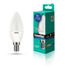 Лампа светодиодная Camelion E14 8W 6500K LED8-C35/865/E14 13370